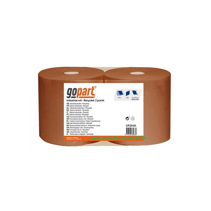 Essuie-tout, couleur Brun, 21cm x 125m, 2 plis, gaufré, GOPART