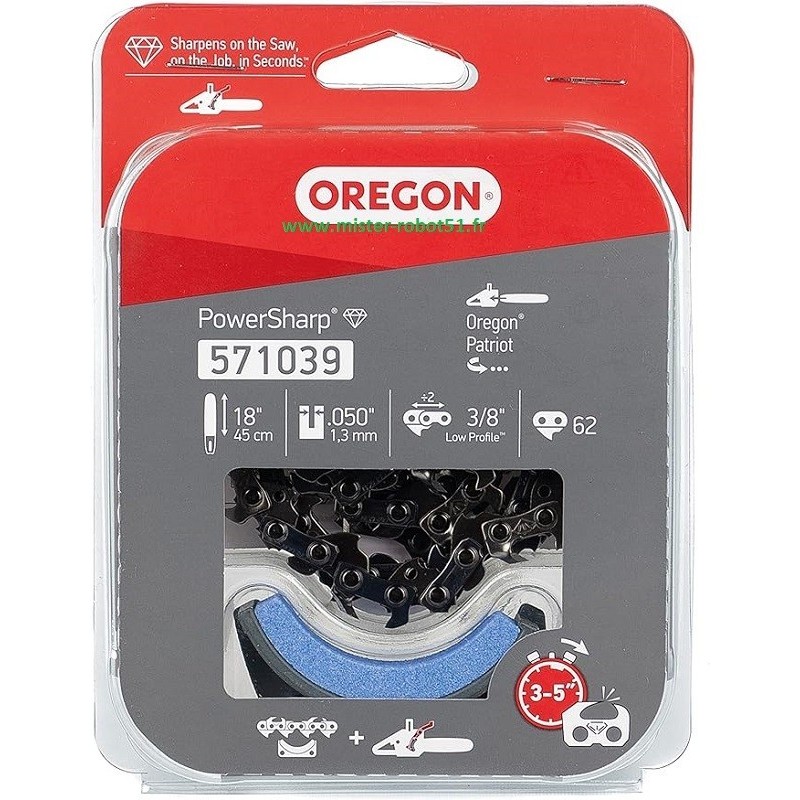 Chaine de tronçonneuse Power sharp 3/8  1,3  62 Entraineurs