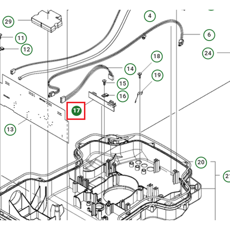 Carte électronique de commande de réglage de hauteur de coupe Automower