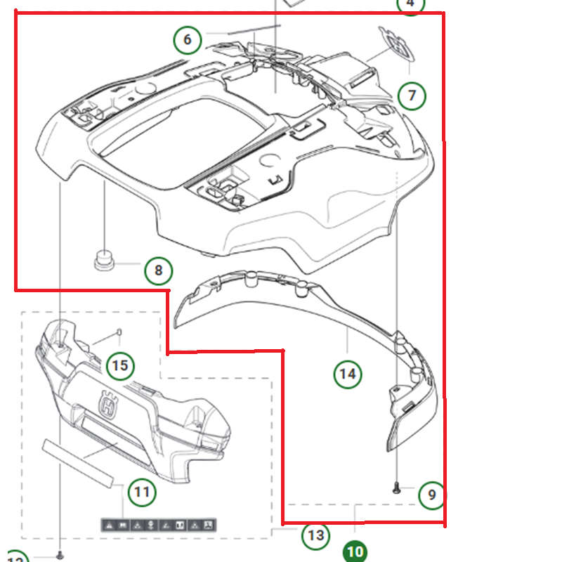 Coque nue Body Kit robot Husqvarna 315X