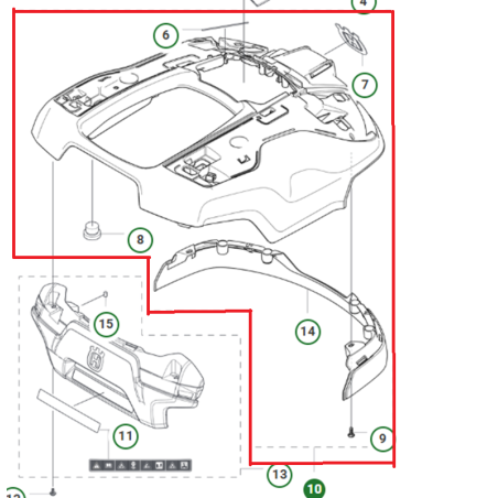 Coque nue Body Kit robot Husqvarna 315X