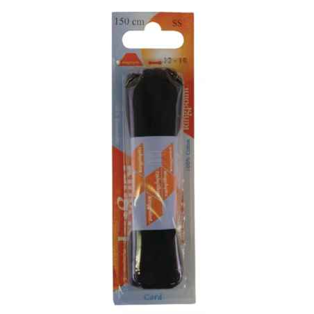 Lacet rond noir 150 cm (à l'unité)
